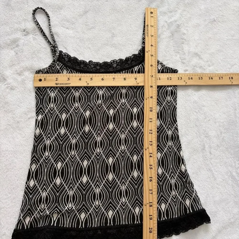 Loft Y2K Pattern Lace Tank Top Women's XS Summer Chic Bella Swan Vintage 2000s